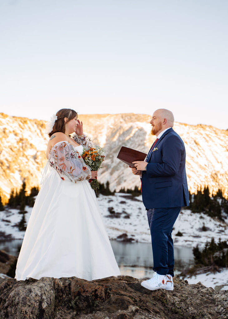 Loveland Pass Colorado mountain elopement ceremony