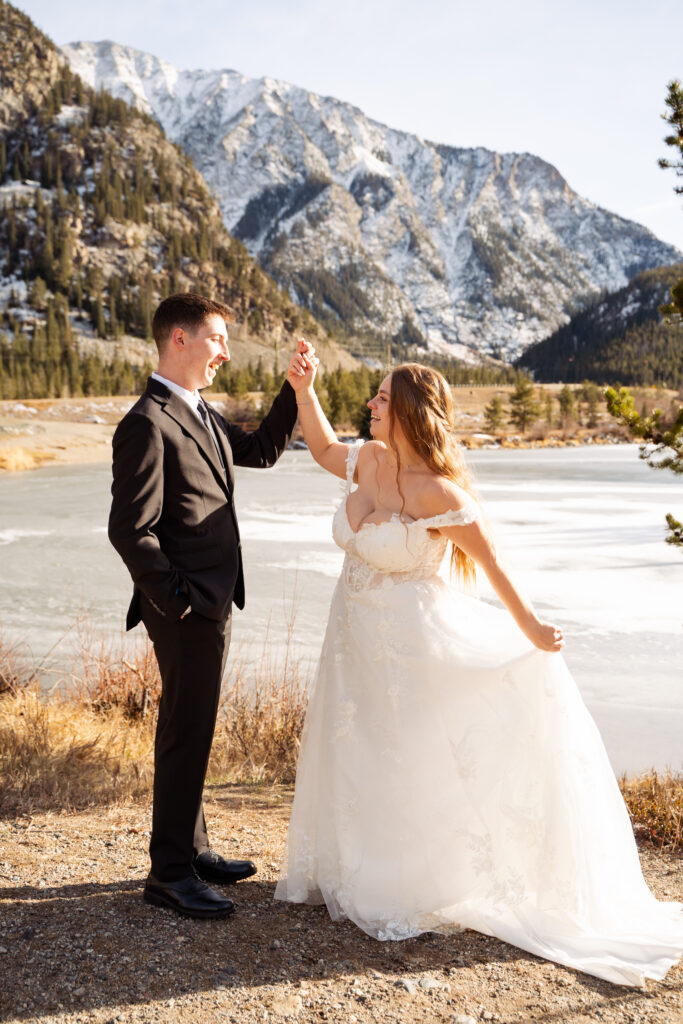 Small elopement ceremony near Frisco Colorado