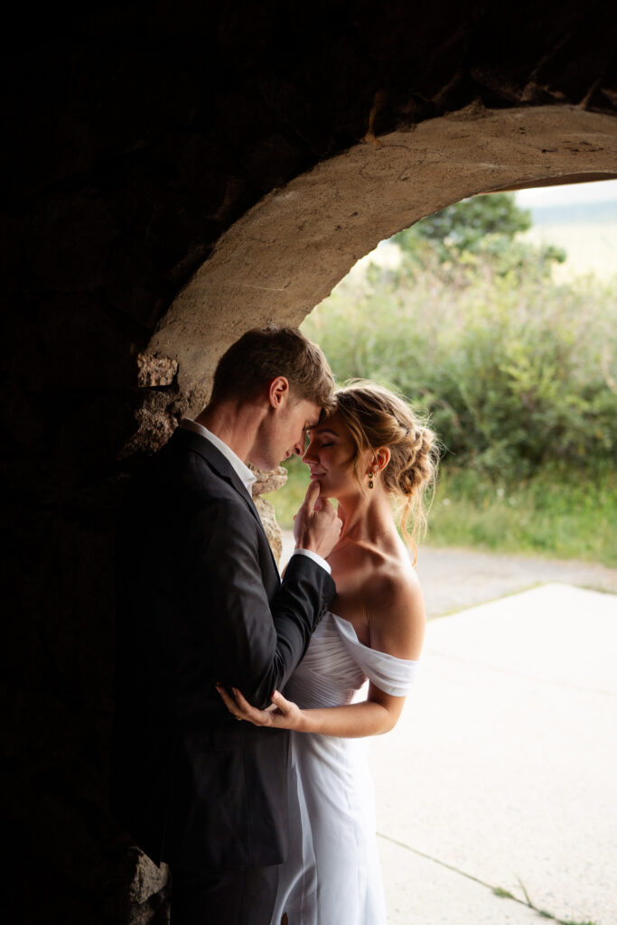 Intimate mountain elopement at Echo Lake Colorado with alpine lake backdrop